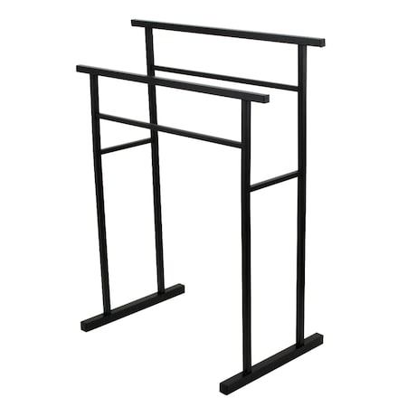 Kingston Brass Pedestal Steel Construction Towel Rack, Matte Black SCC8240